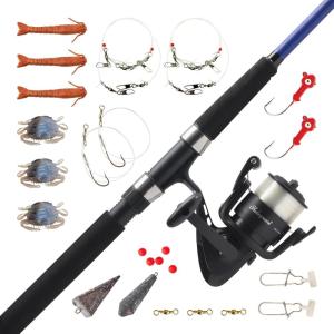 imageShakespeare Catch More Fish Spinning Reel and Fishing Rod Combo with KitSurfPier 7ft