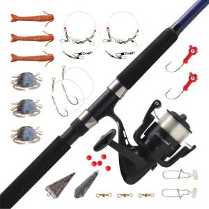imageShakespeare Catch More Fish Spinning Reel and Fishing Rod Combo with KitSurfPier 8ft